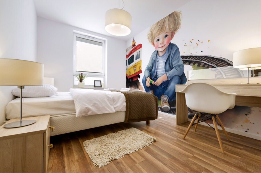 Me And My Train Mural print