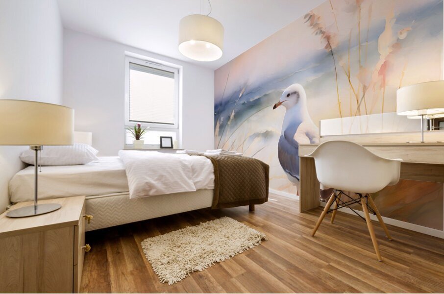 Seagull Perch Mural print