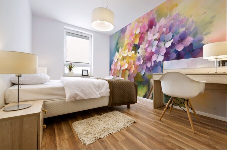Hydrangea Blooms Mural print