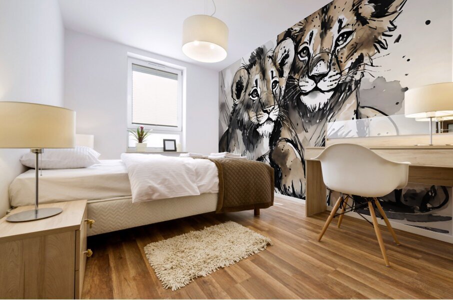 Little Lion Cubs Mural print