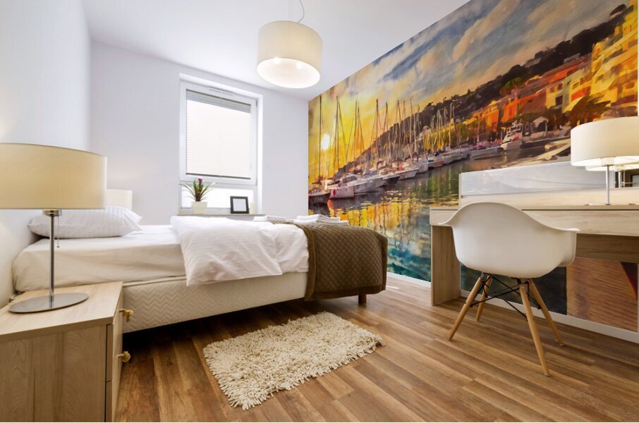 French Riviera Sunset Reflections Mural print