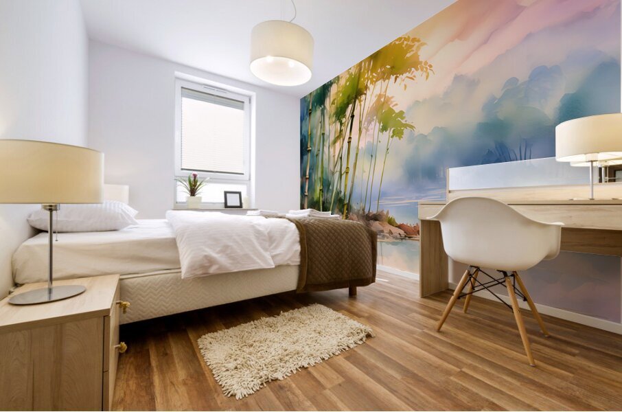 Bamboo Shoreline Mural print