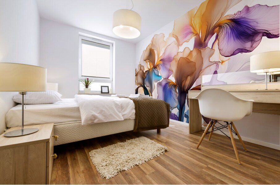 Iris Golden Petals Mural print