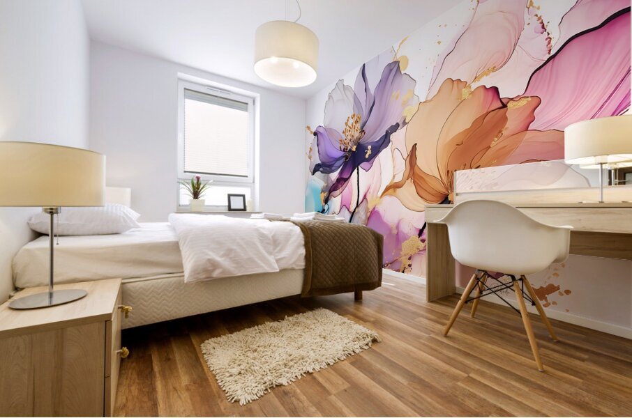 Beautiful Blended Florals Mural print