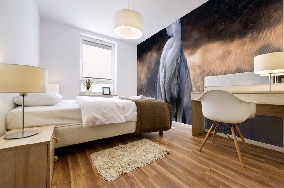 Egret Standing Tall Mural print