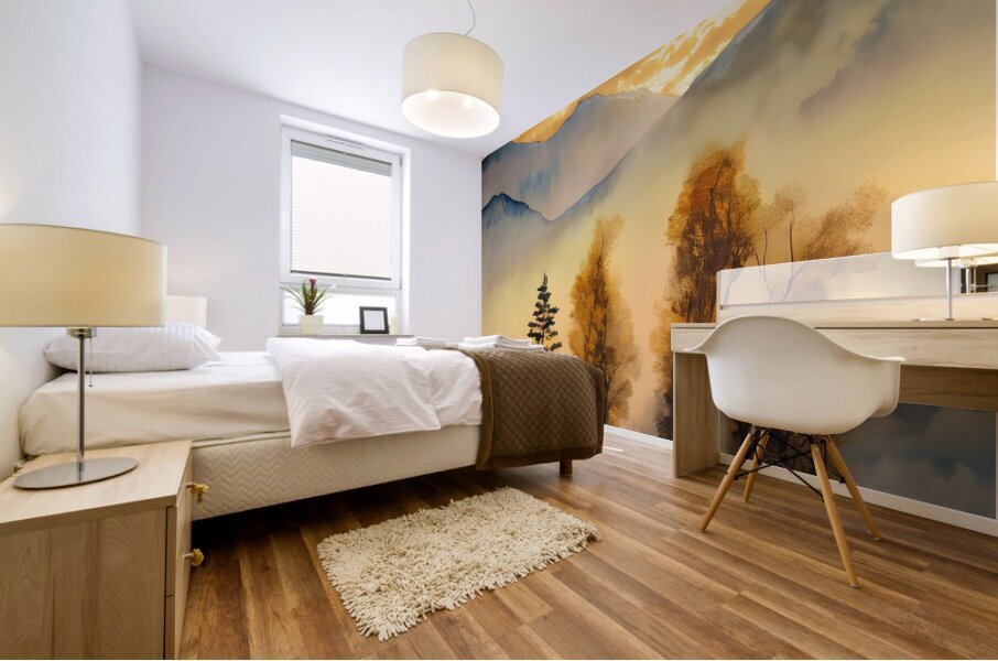 Golden Birches III Mural print