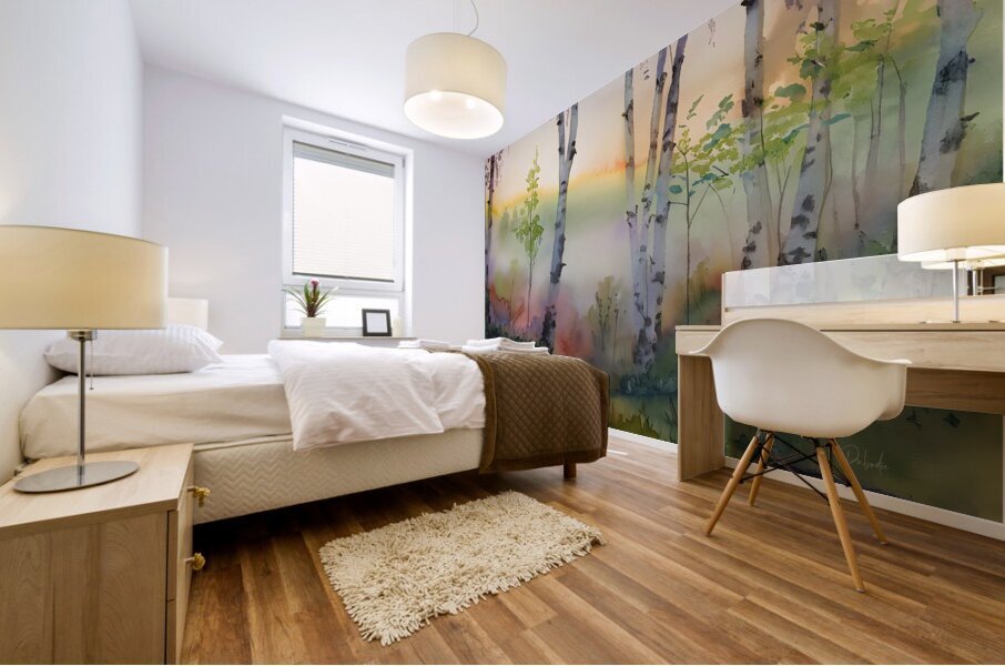 The Birch Row Mural print