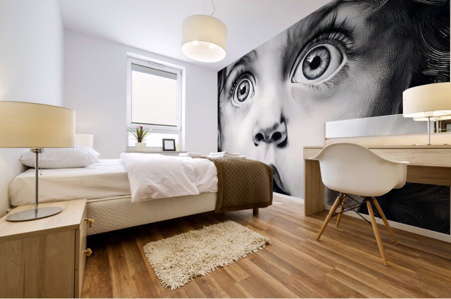Baby Bright Eyes Mural print