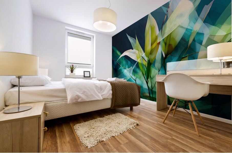 Geometric Bamboo Mural print