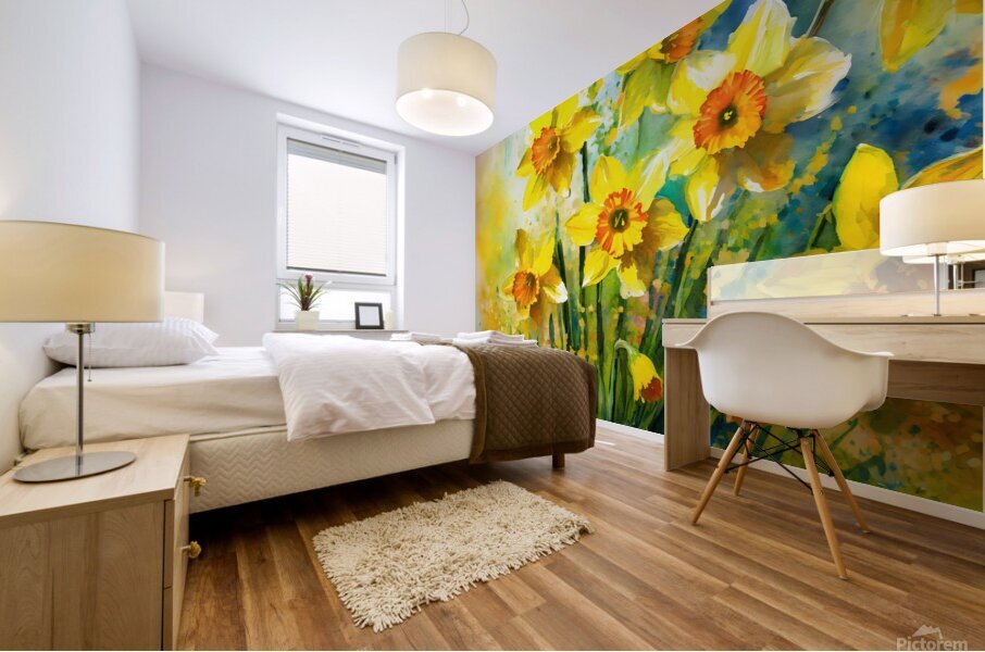 Bright Daffodills Mural print