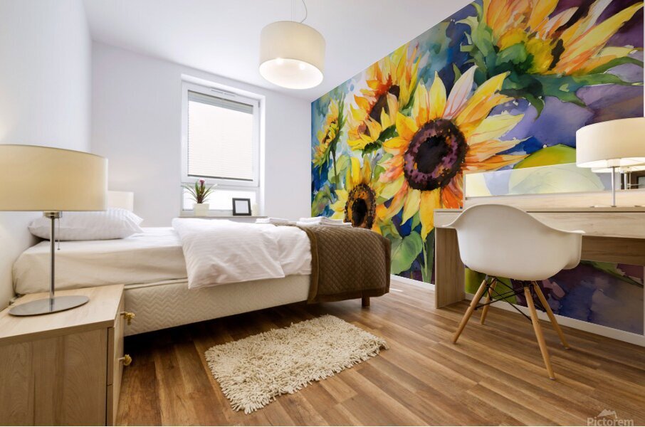 Sunflowers and Colors Mural print