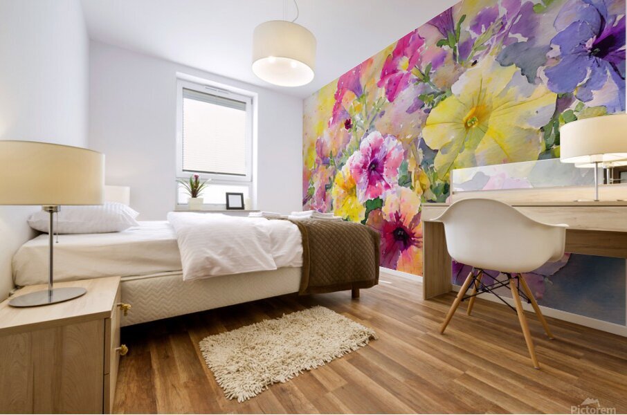 Petunia Party Mural print