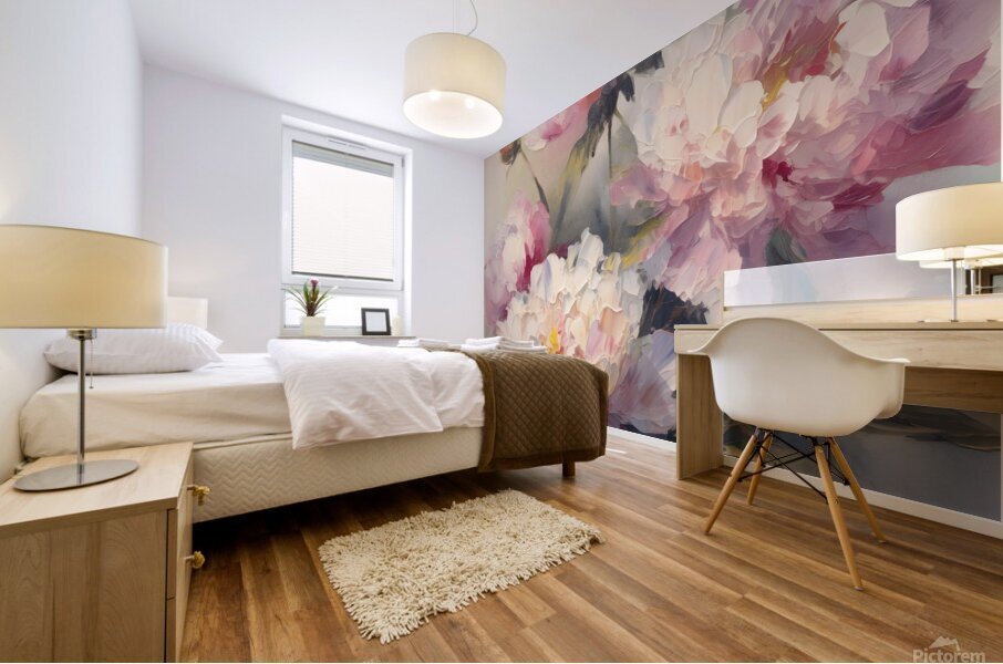 Painting Peonies Mural print