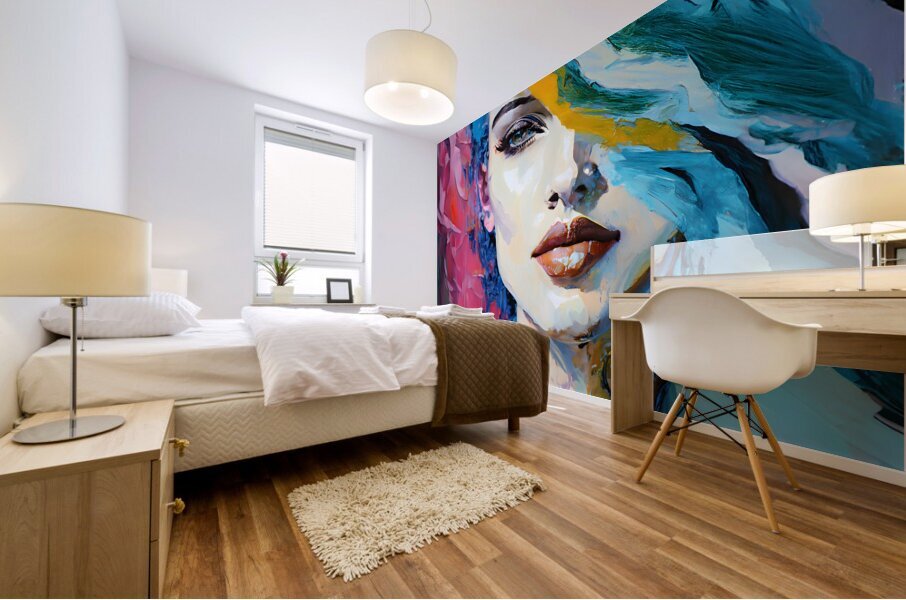 Abstract Faces V Mural print