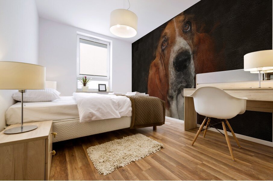 Basset Hound Portrait Mural print