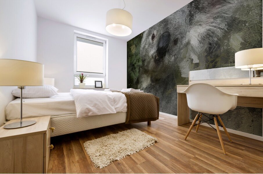 Climbing Koala Mural print