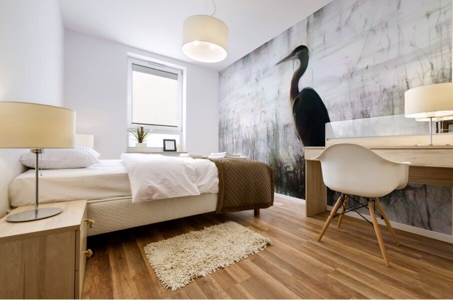 Great Blue Heron In The Shallows Mural print