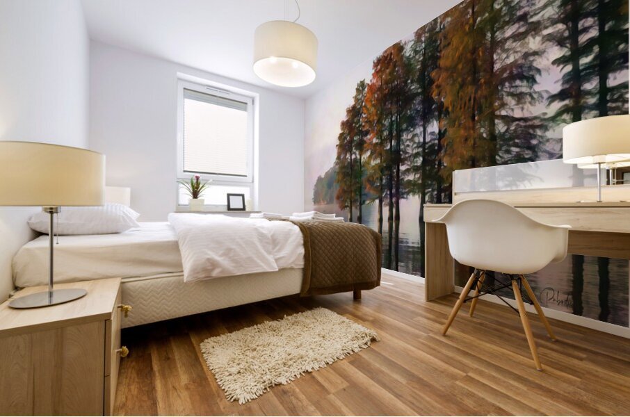 Cypress Trees On The Water Mural print