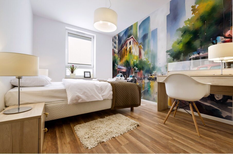 When It Rains In LA Mural print