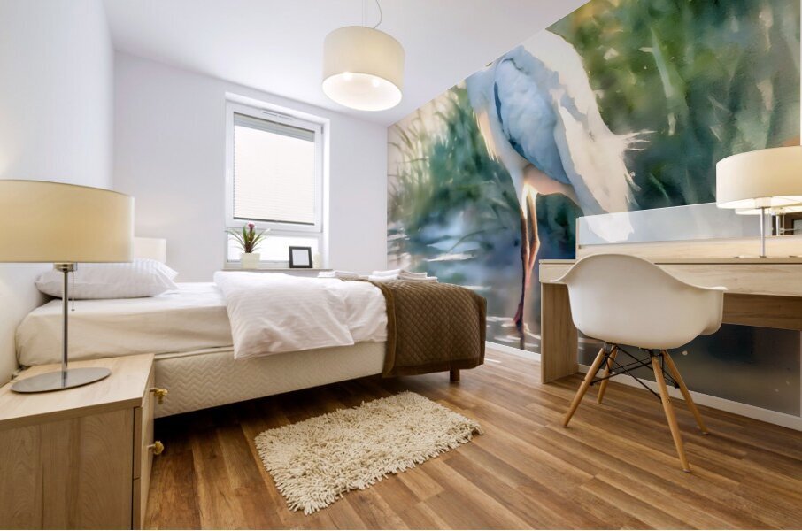 Egret Pose Mural print