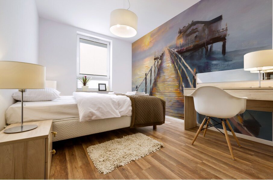 Bait Shop on the Pier Mural print