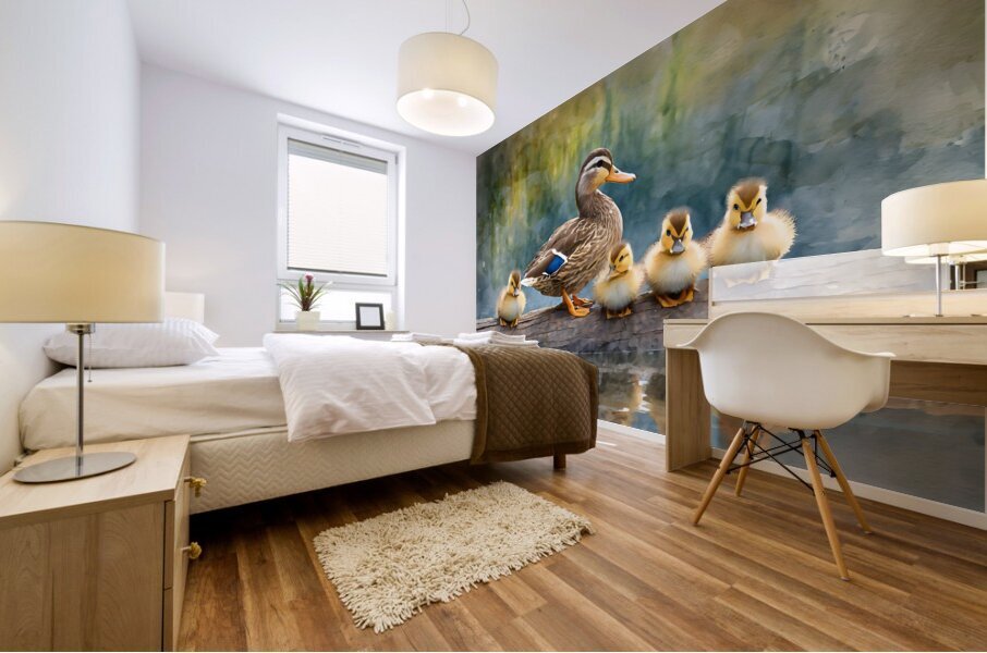 The Mallard Family Portrait Mural print