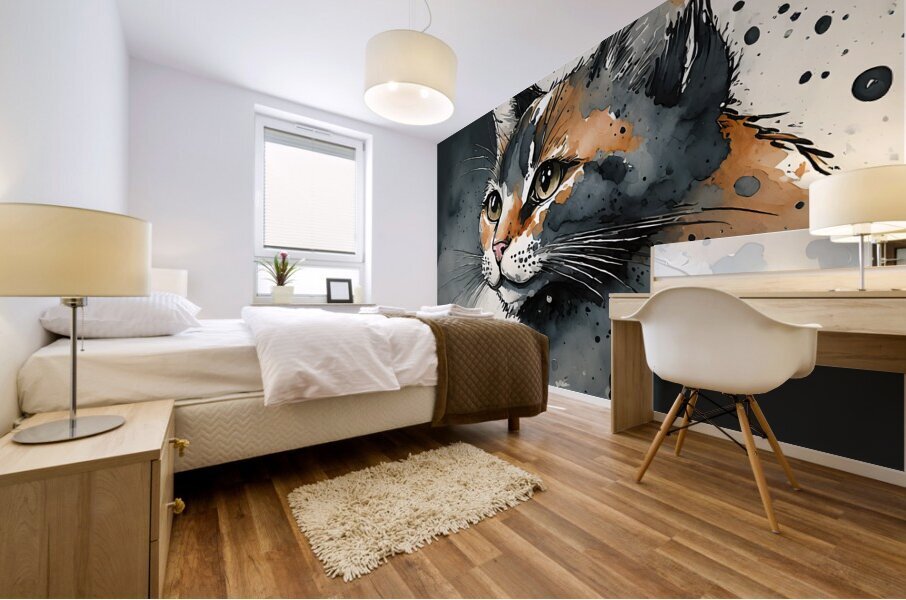 The Classic Cat Stare Mural print