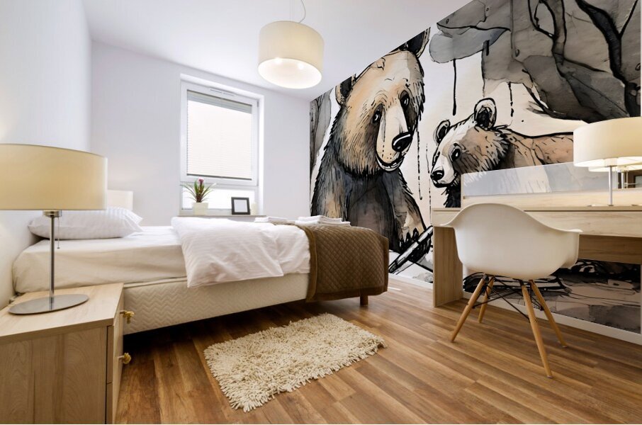 Bedtime Story Bears Mural print