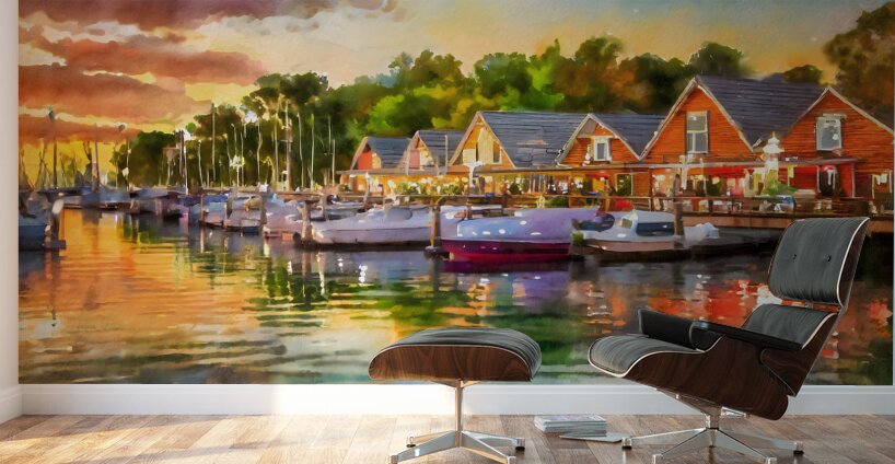 River Living Sunset Wall Murals