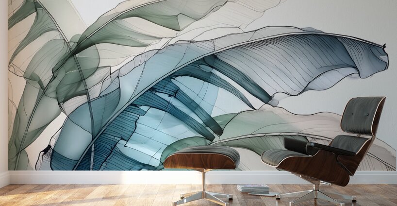Banana Leaves Ink Wash III Wall Murals