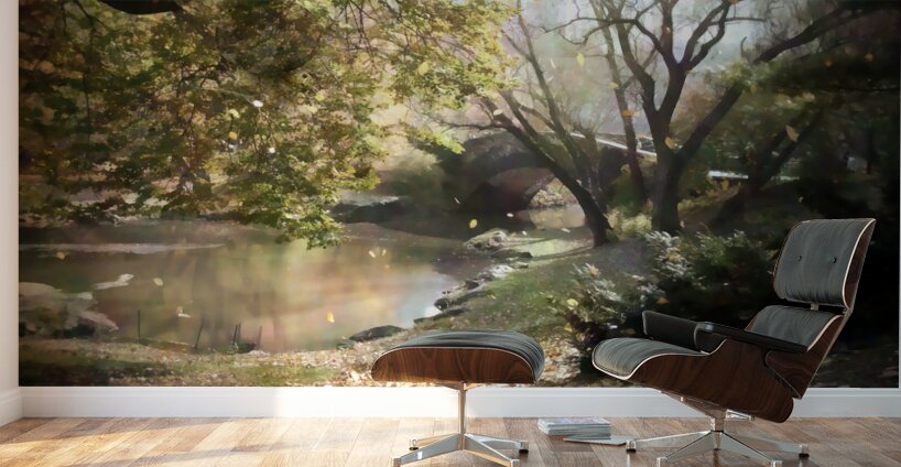 The Grassy Bank Along The Bridge Wall Murals