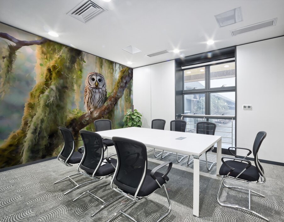 Barred Owl and Spanish Moss Wall Printing