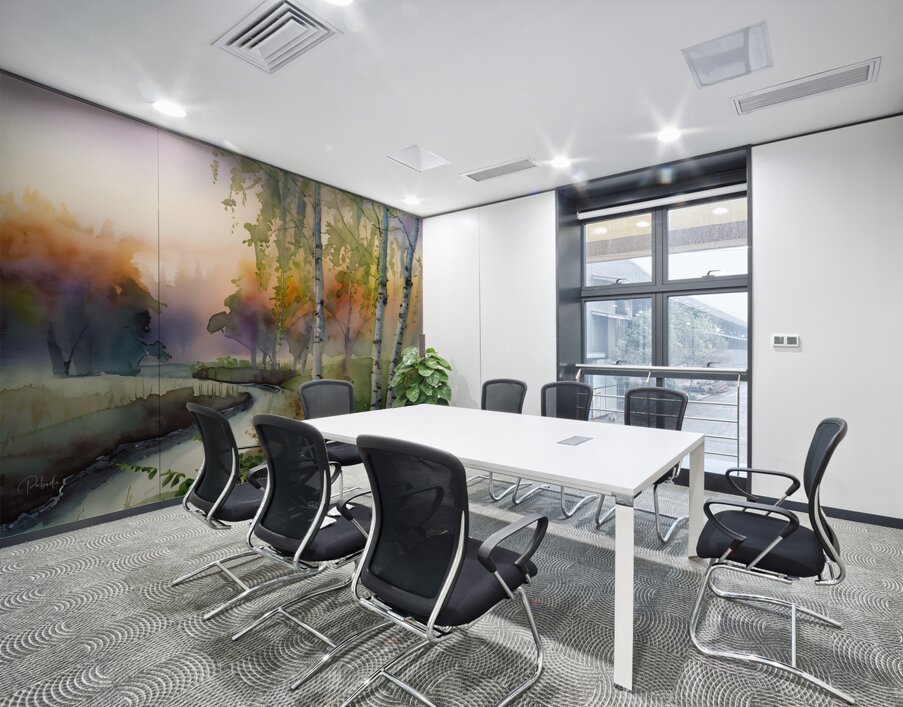 Birch Creek Watercolor Wall Printing