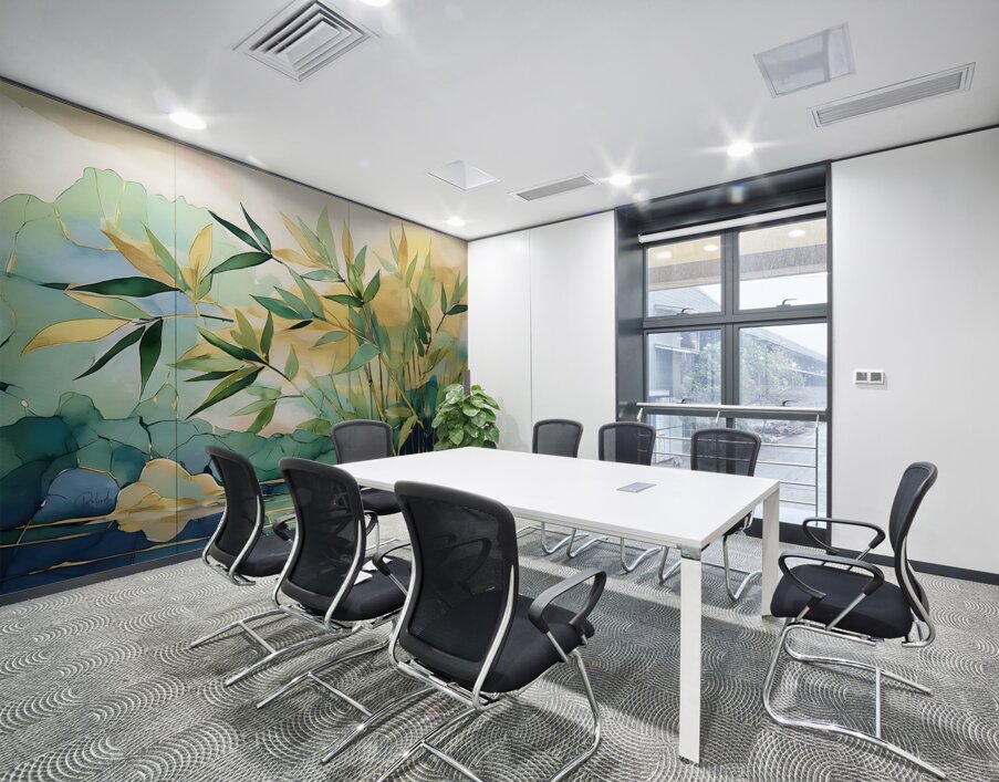 Bamboo Leaves in Water Wall Printing