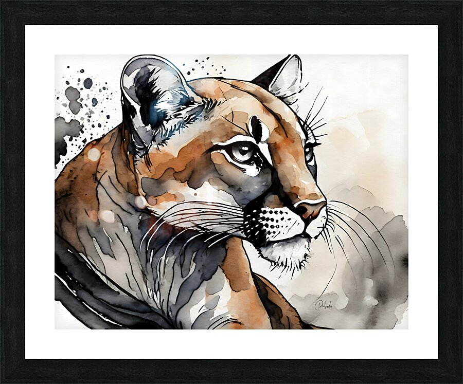 Courageous Cougar Picture Frame print