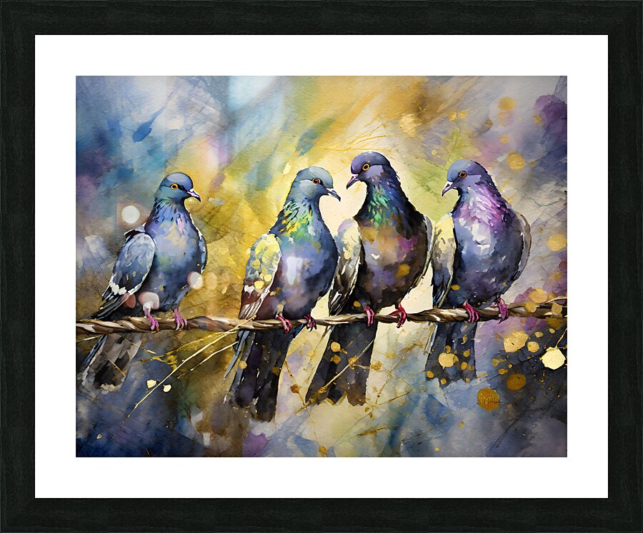 Pigeon Party  Framed Print Print