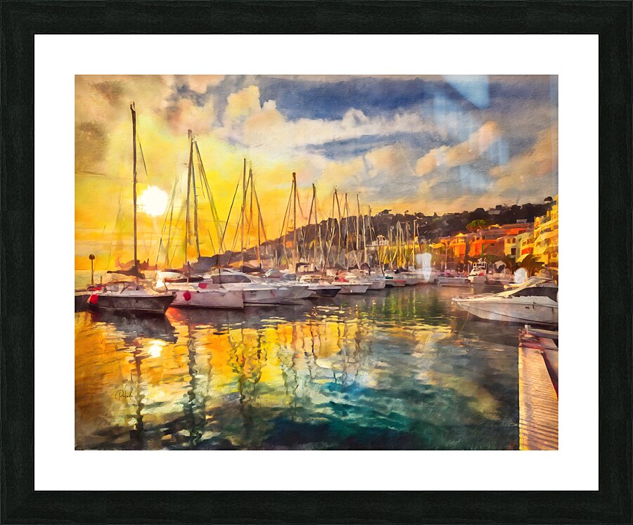 French Riviera Sunset Reflections Picture Frame print