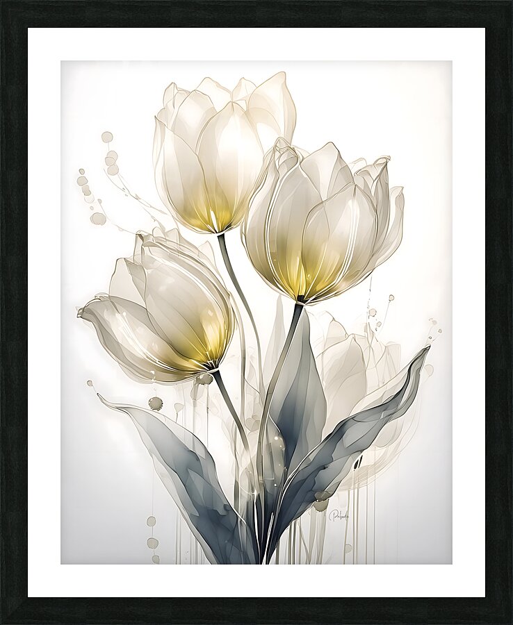 Golden Tulips Picture Frame print