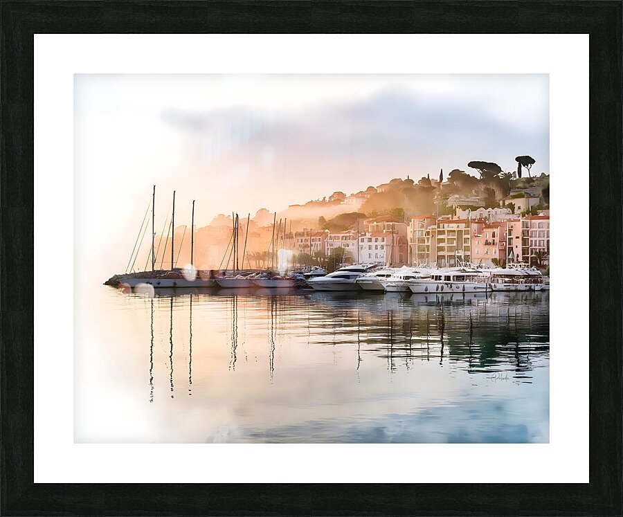 French Riviera Shoreline Reflections Picture Frame print