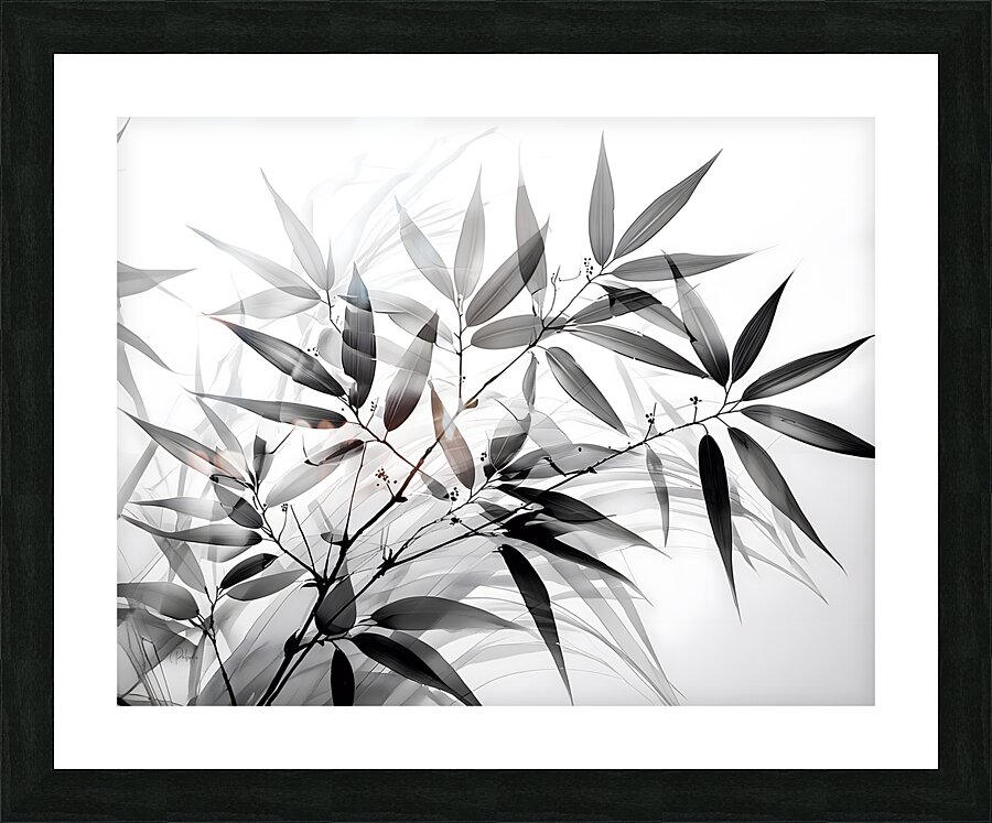 Black and White Bamboo Picture Frame print