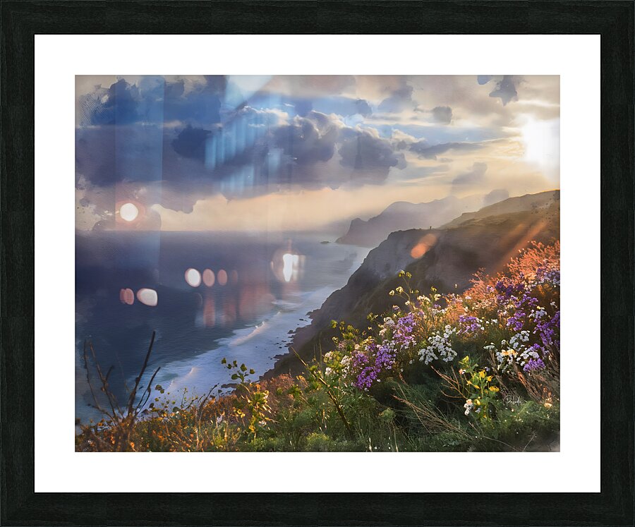 Wildflowers Above the Sea Picture Frame print