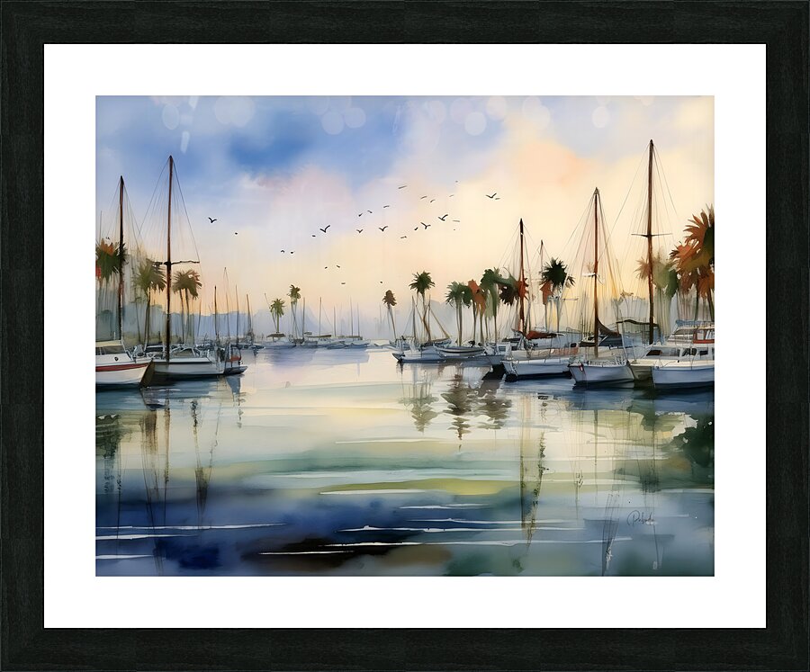 The Harbour Marina Picture Frame print