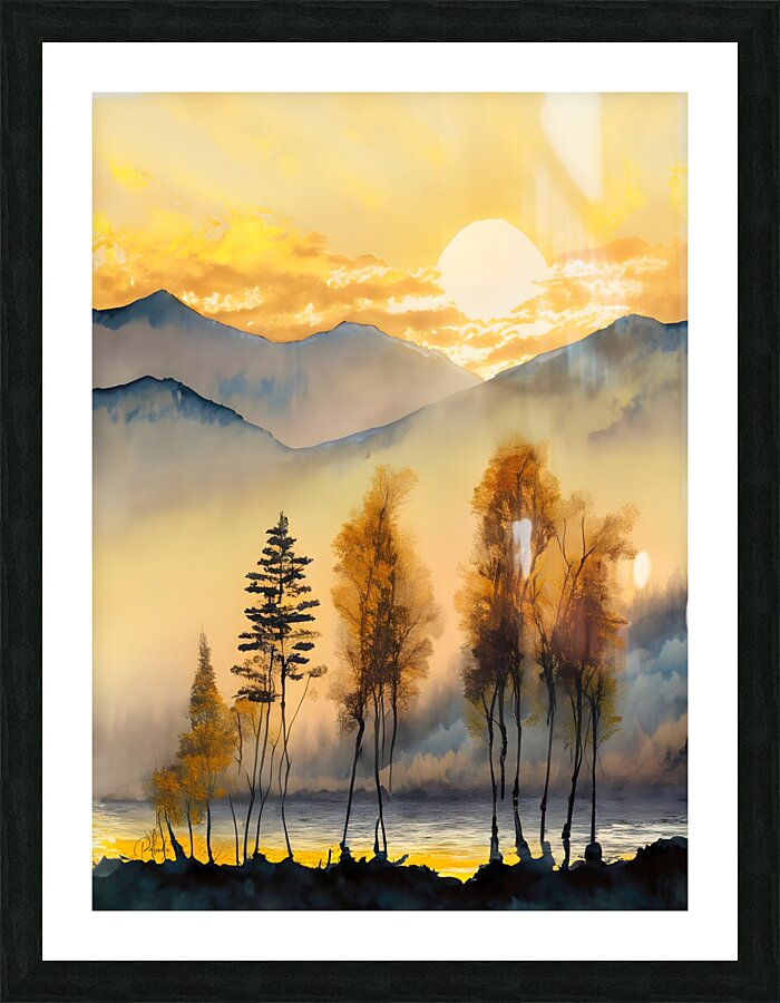 Golden Birches III Picture Frame print