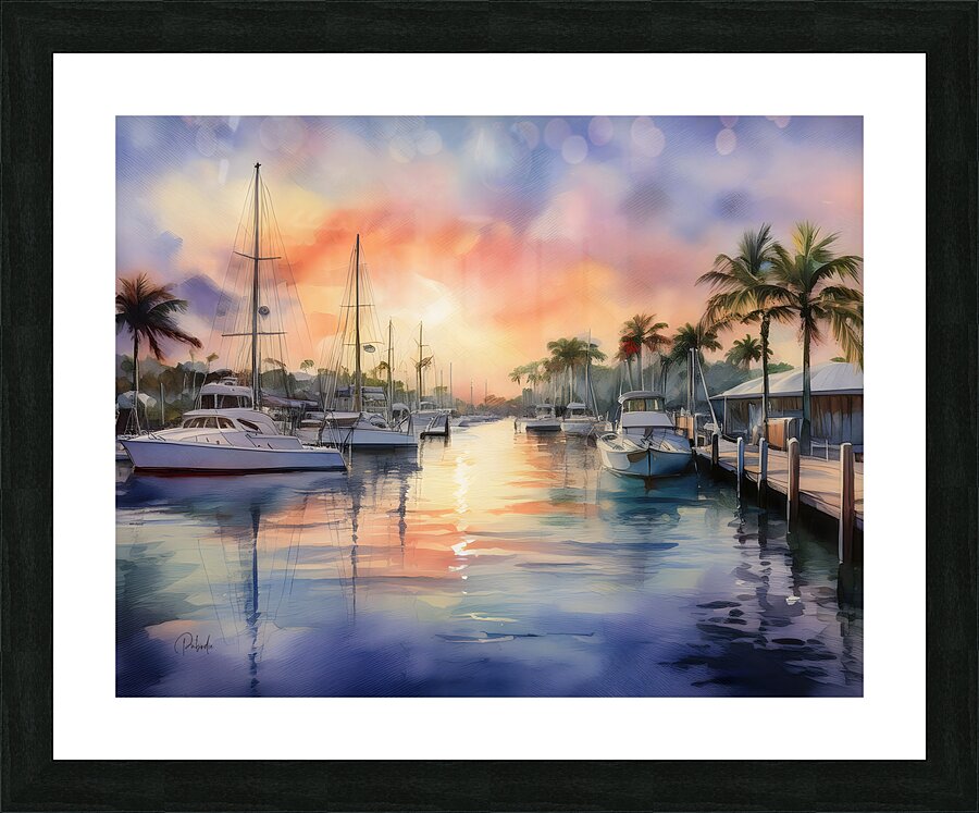 Sunset Along The Canal Picture Frame print