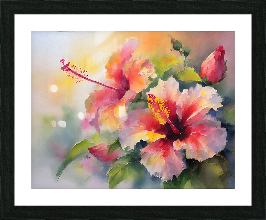 Just For Today Hibiscus Picture Frame print