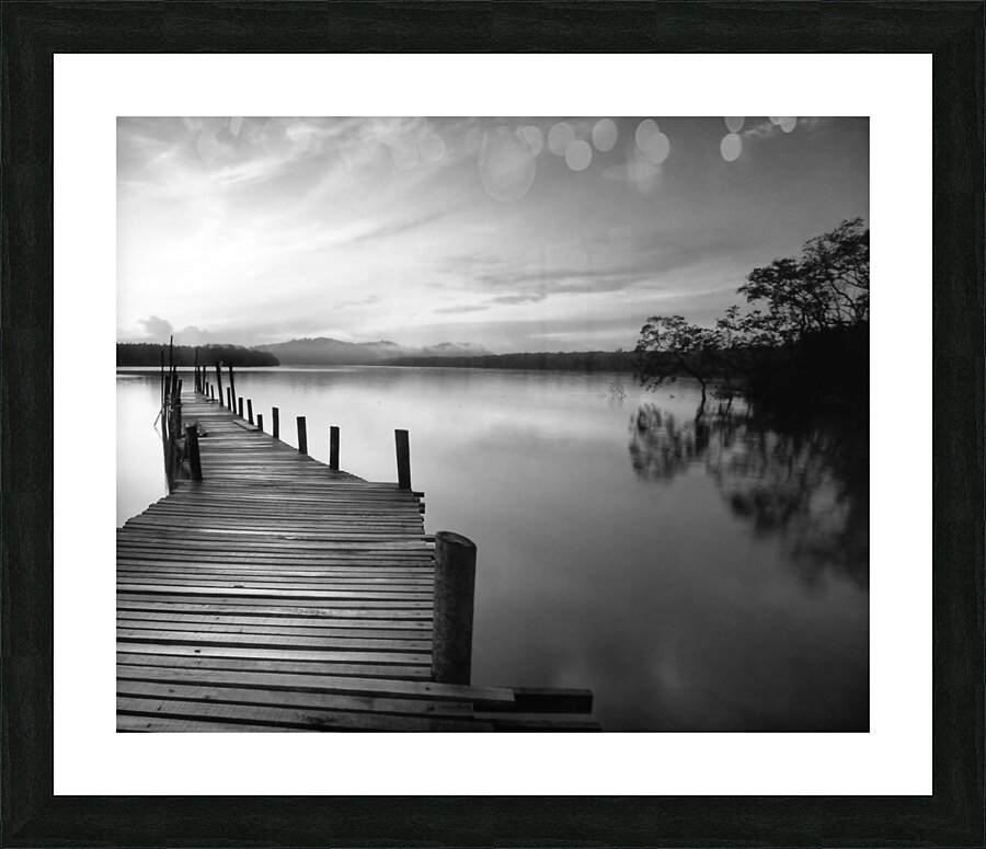 Dawn Breaks Over Still Waters Picture Frame print