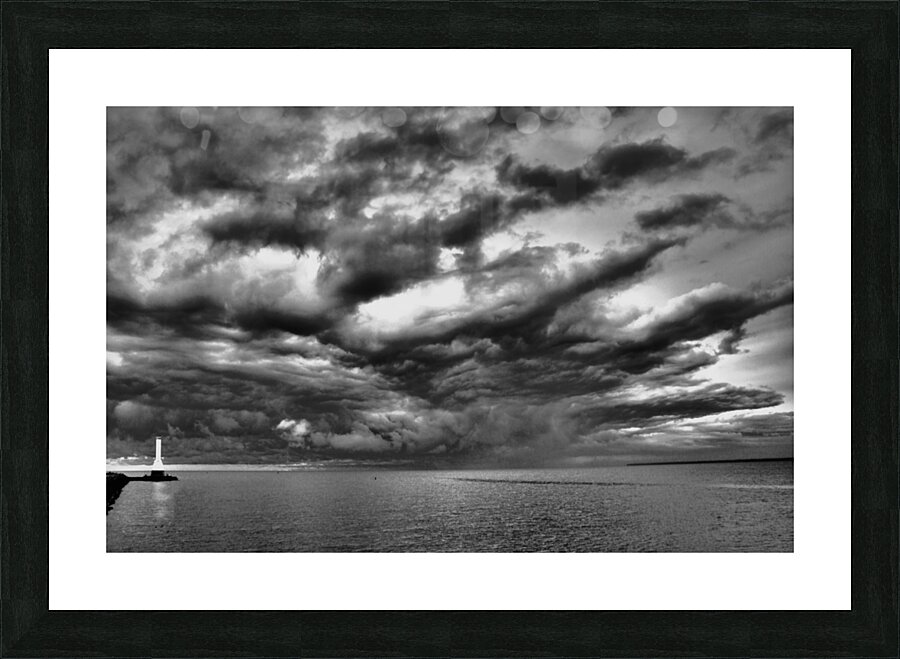 Huron Lighthouse  - Incoming Storm Picture Frame print