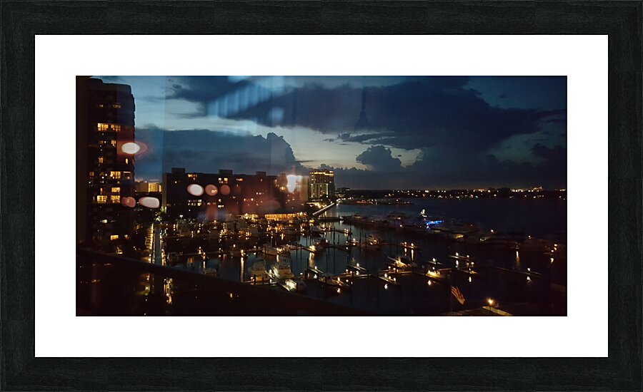 NIght Lights At The Marina Picture Frame print