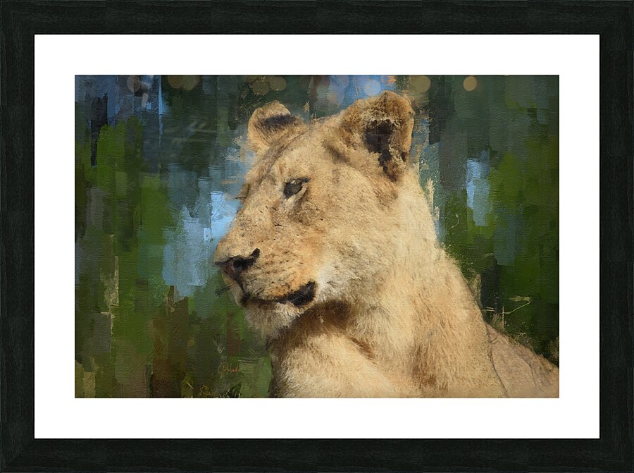 The Kings Mate and Lioness Portrait Picture Frame print