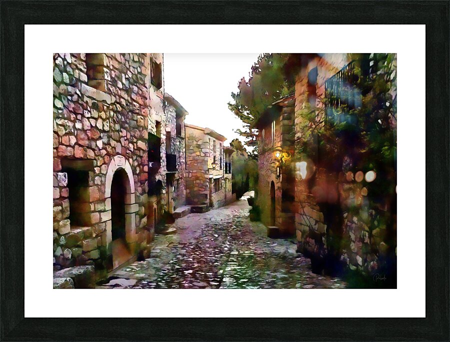 Tuscany Cobblestone Streets and Homes Picture Frame print